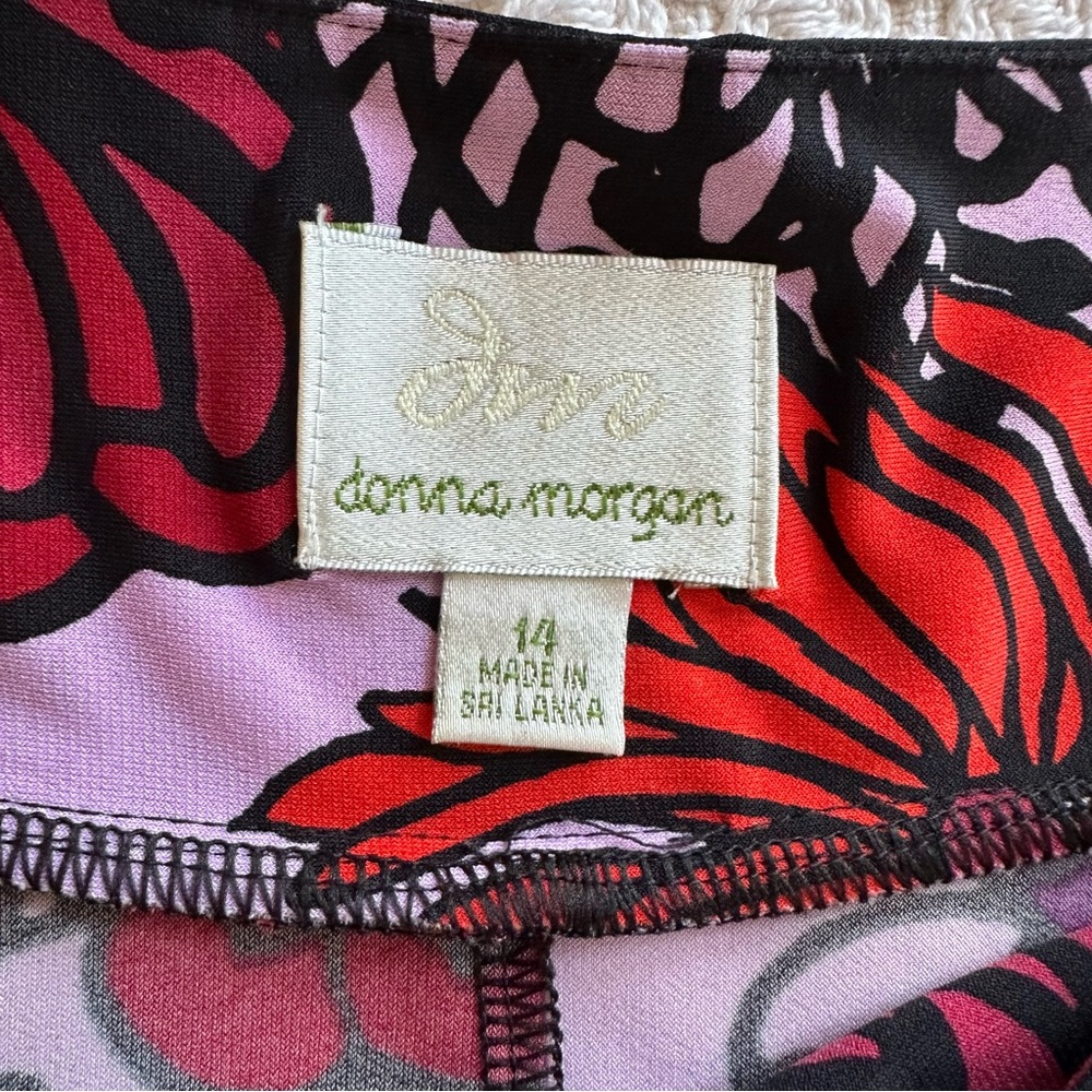 Donna Morgan Psychedelic Floral Mod Go-Go Sheath Shift Dress-Size 14 Party RHS - Picture 8 of 11